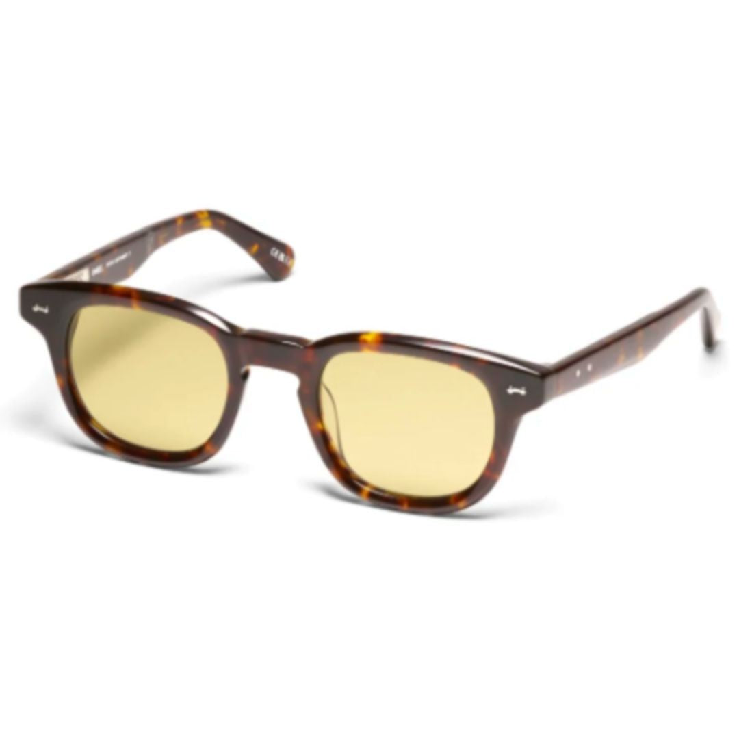 Peter And May Last Night Square Tortoise Frame Sunglasses With Yellow-Tinted Lenses
