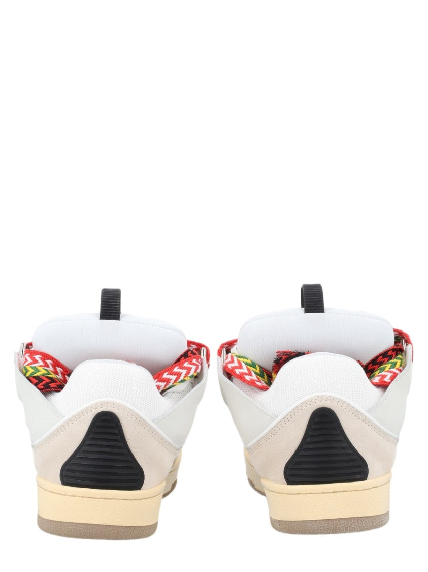 Lanvin Curb Sneakers With Multicolored Zigzag Laces