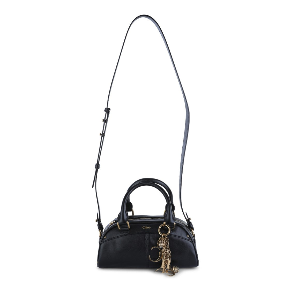 Chloé Black Leather Chloé Bowling Top Handle Bag