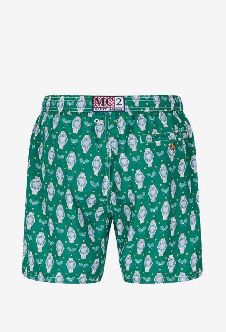 Mc2 Saint Barth Green Lighting Micro Fantasy Swim Shorts