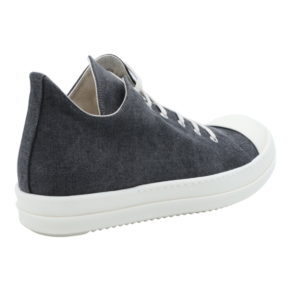Drkshdw By Rick Owens Textured Grey Sneakers With Elevated White Sole And Metal Eyelets