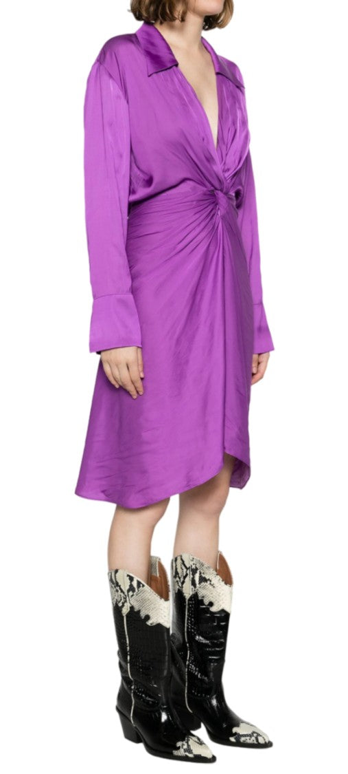 Zadig & Voltaire Vibrant Purple Draped Mini Dress