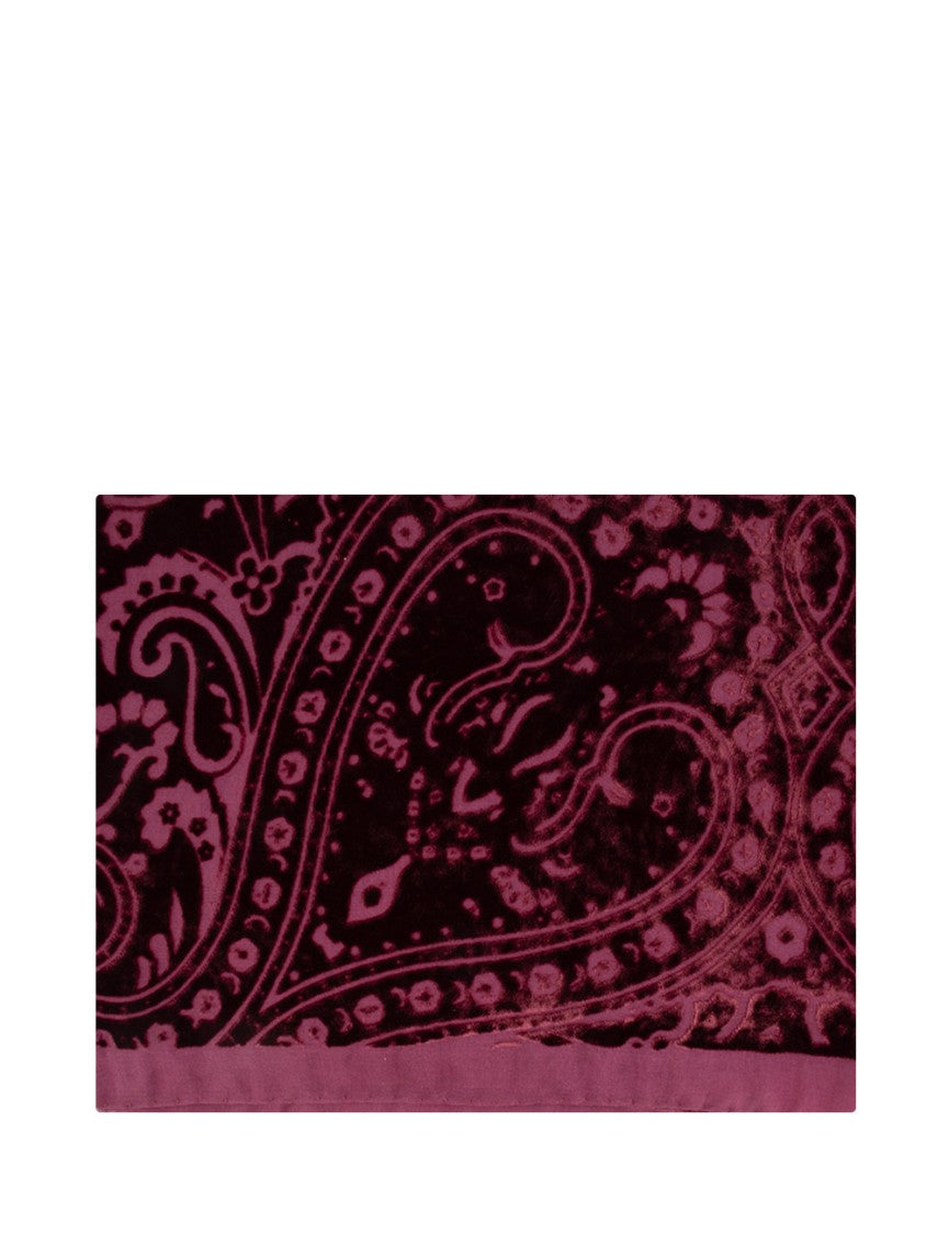 Etro Burgundy Silk And Viscose Scarf