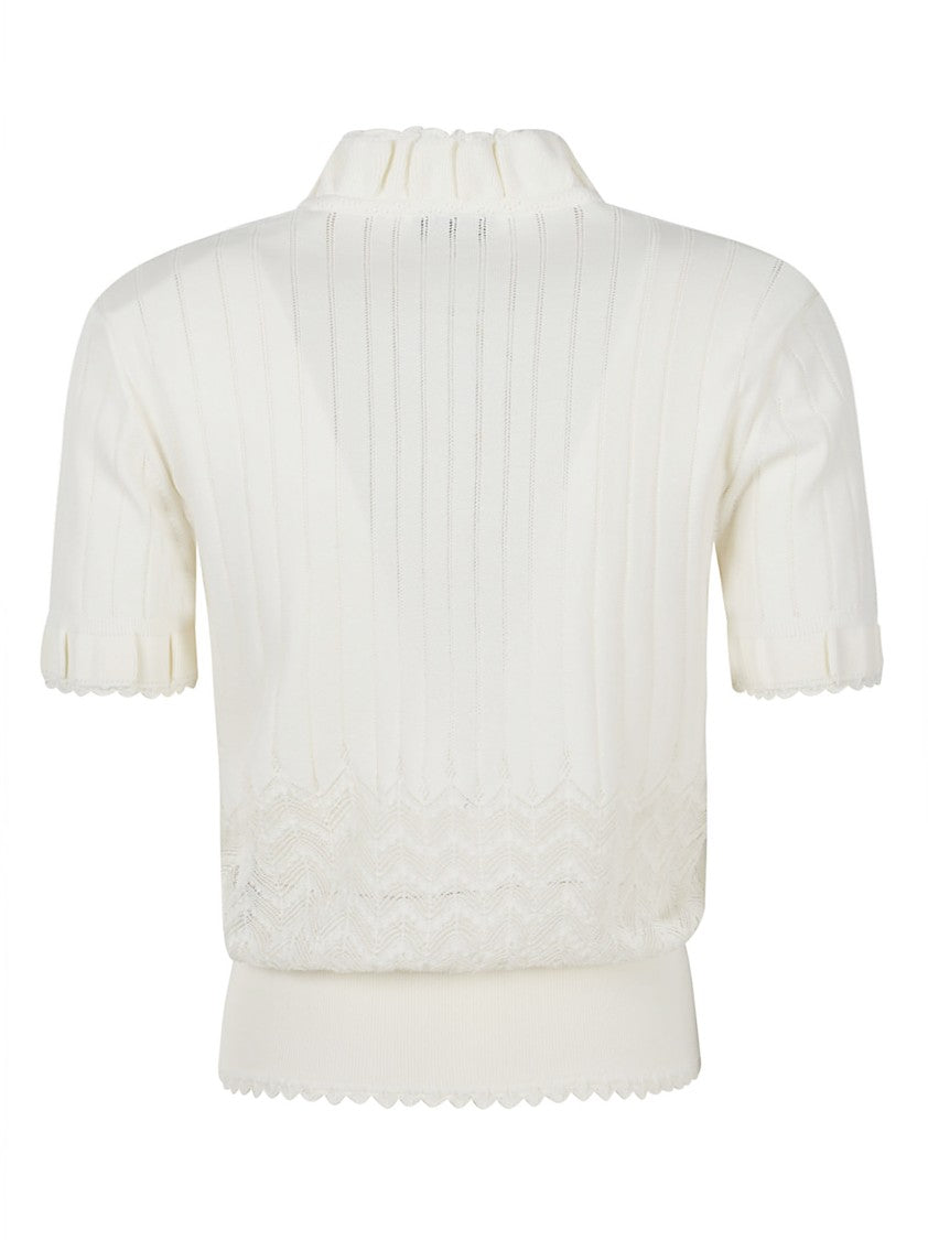 Alexander Mcqueen Ivory Viscose-Blend Pointed Turtleneck