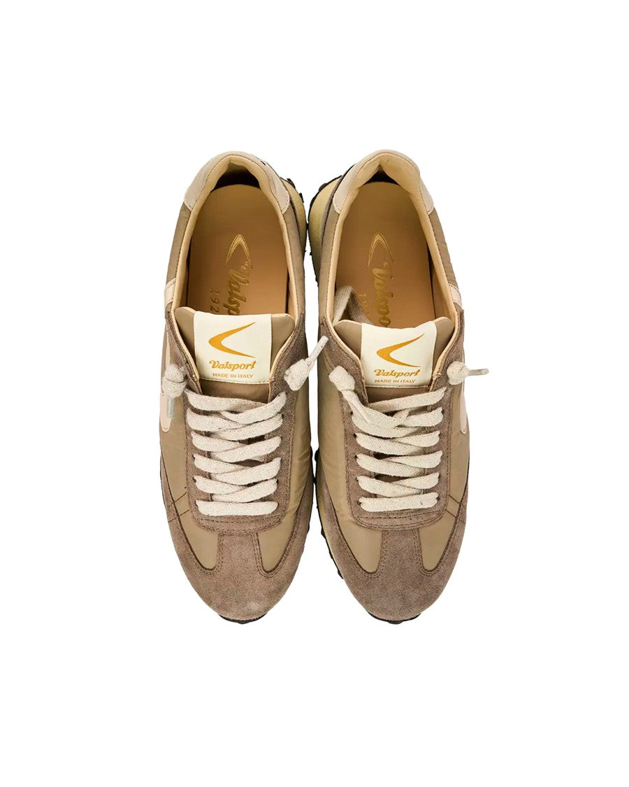 Valsport Vantage Almond Low-Top Nylon Suede Sneakers