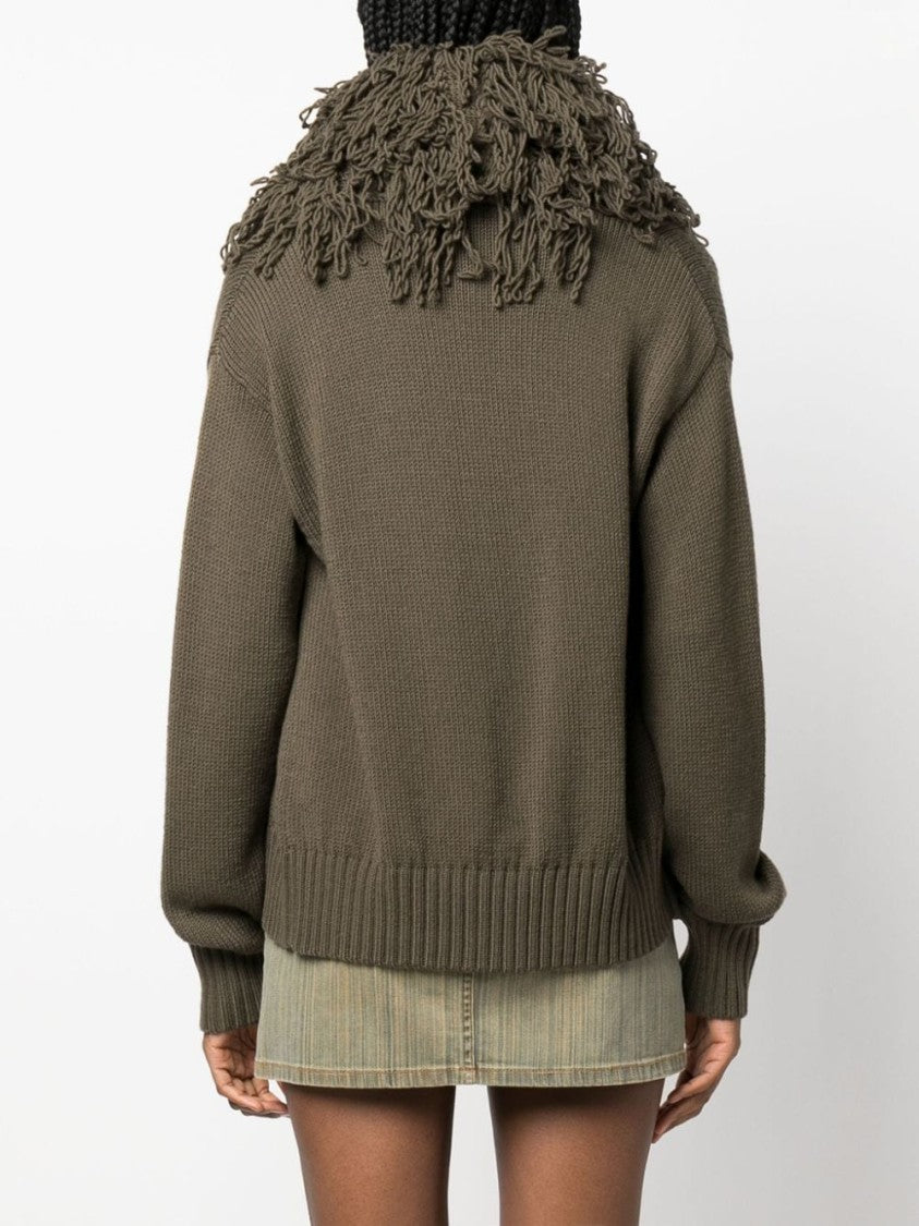 Blumarine Fringed Wool Cardigan