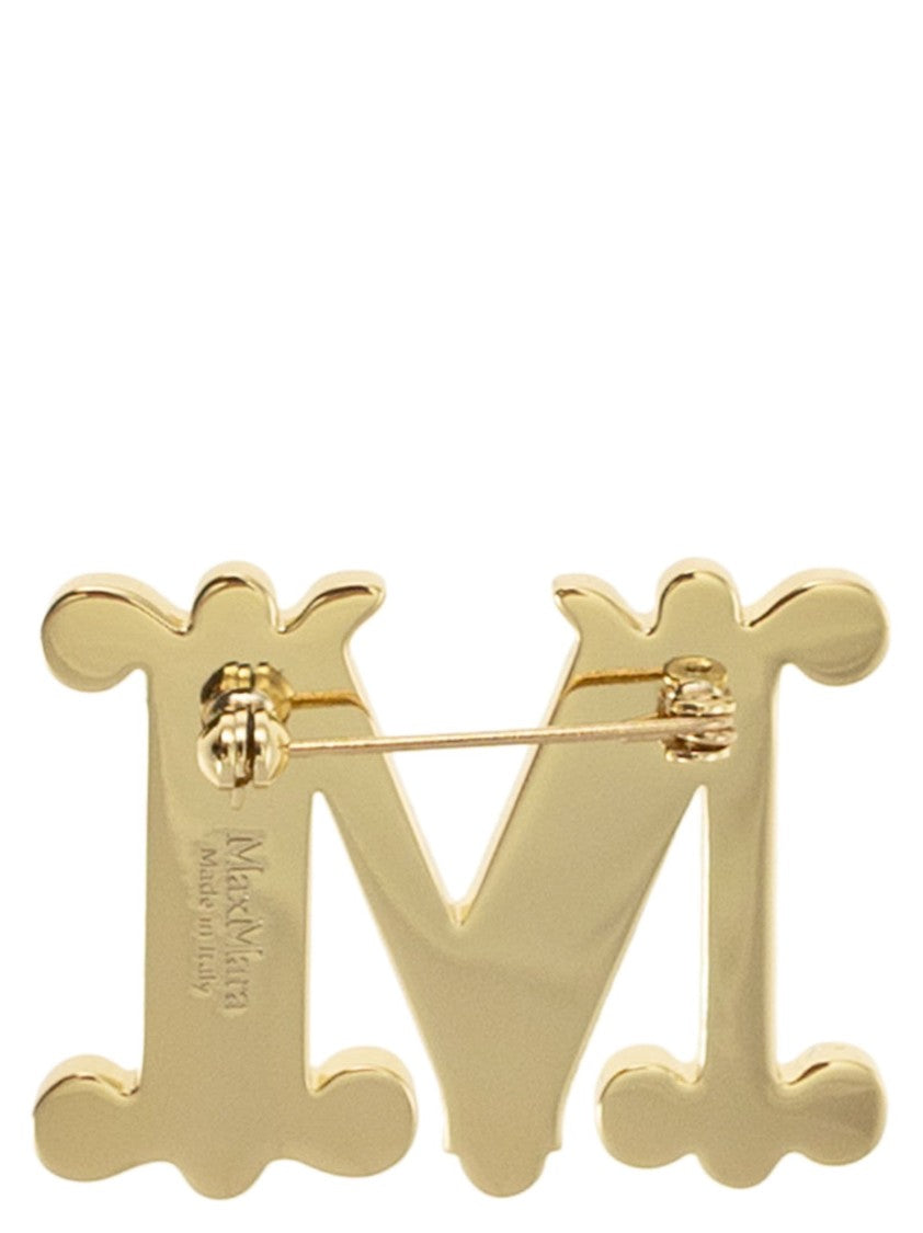 Max Mara Bath2 - Monogram Brooch With Crystals