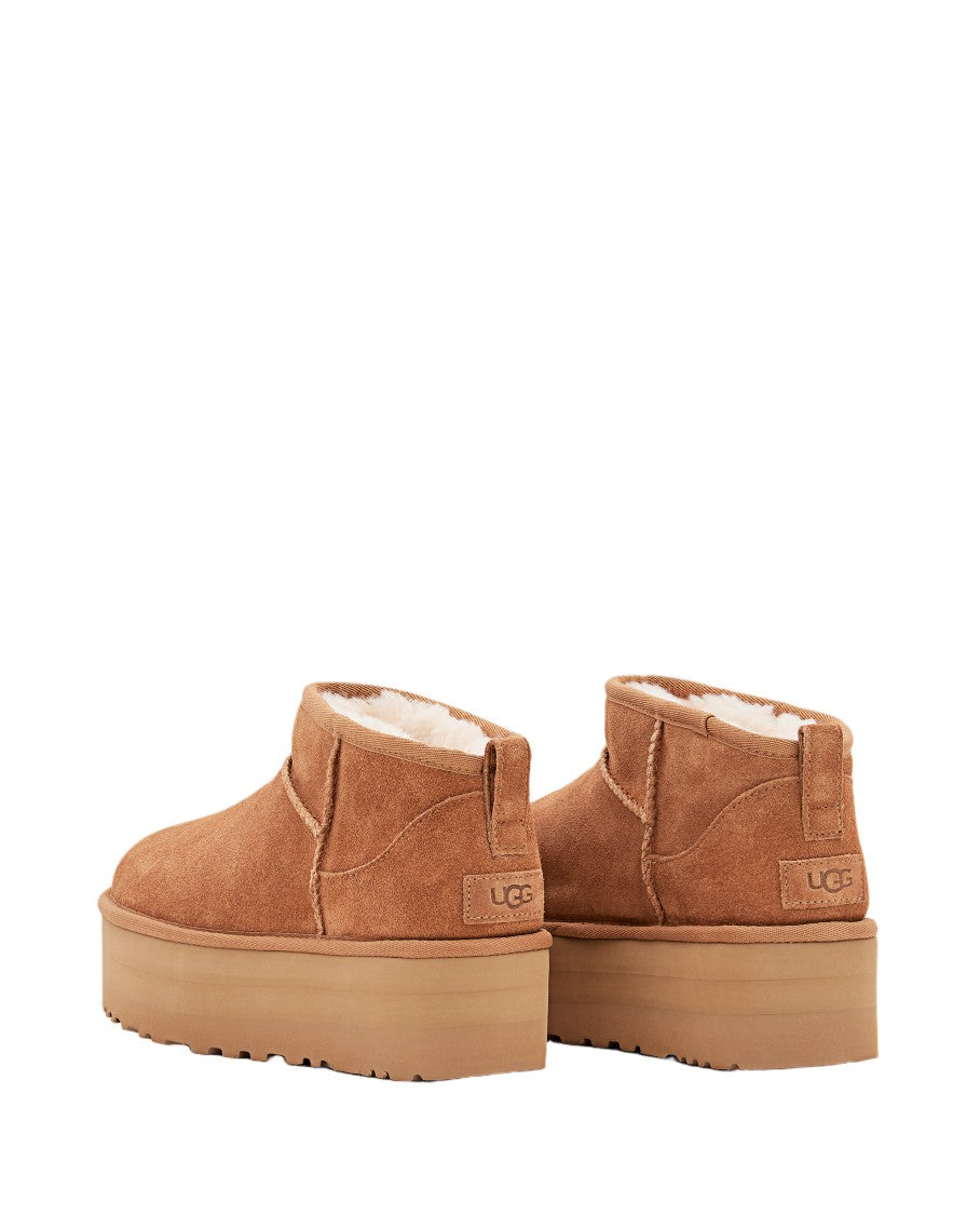 Ugg Brown Classic Ultra Mini Platform Shearling Boots