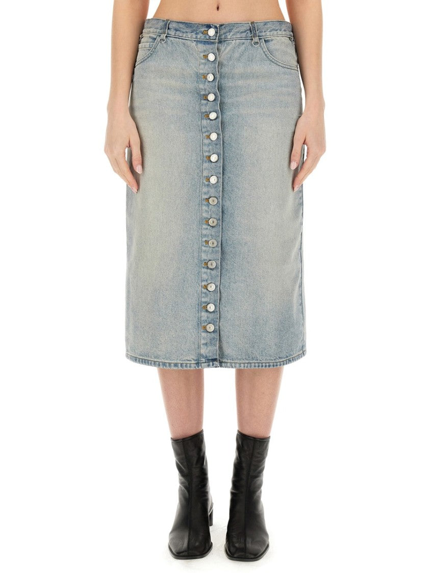 Courrèges Button-Down Midi Skirt