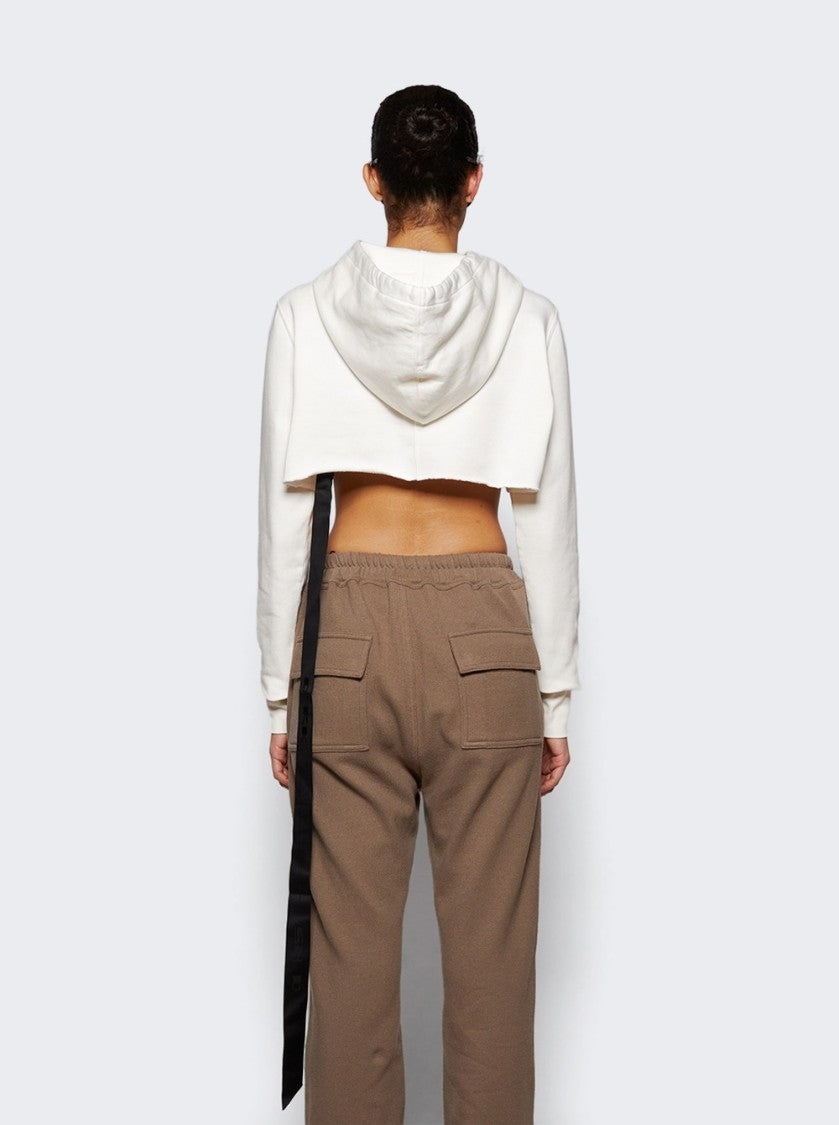 Drkshdw By Rick Owens Cropped Hoodie Milk And Black