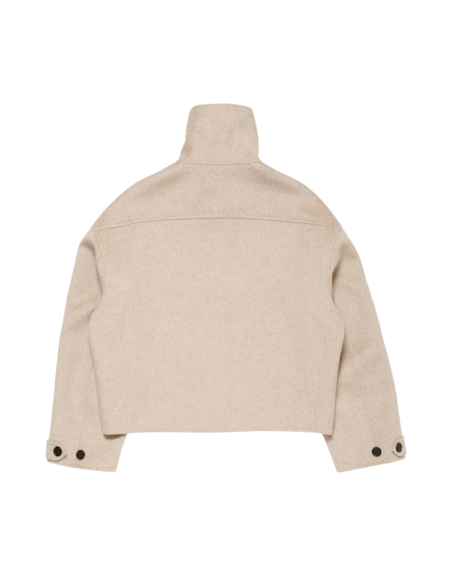Acne Studios Beige Cashmere Wool High Neck Jacket