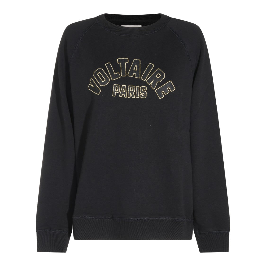 Zadig & Voltaire Cotton Sweatshirt With Signature Logo And Ribbed Details