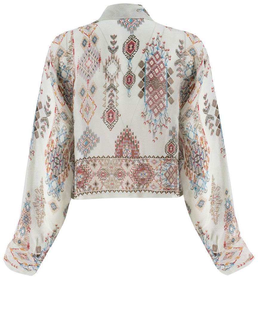 Ermanno Scervino Silk Shirt With Geometric And Floral Print
