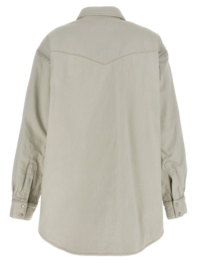 Maison Margiela Padded Cotton Denim Overshirt With Classic Button Closure And Chest Pockets