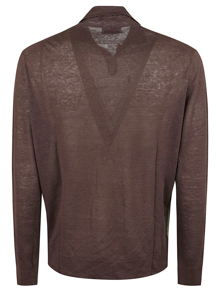 Ballantyne Polo Neck Pullover With Diamond Pattern Detailing