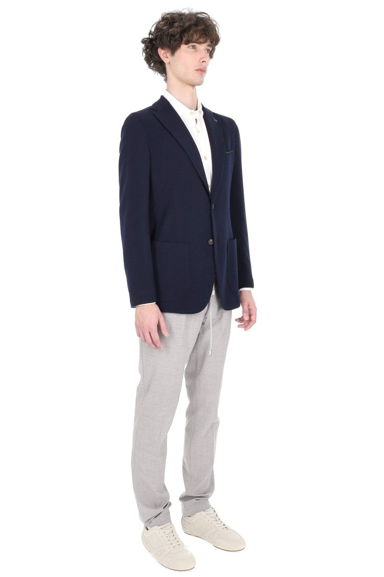 Eleventy Blue Australis Super 150S Wool Blazer