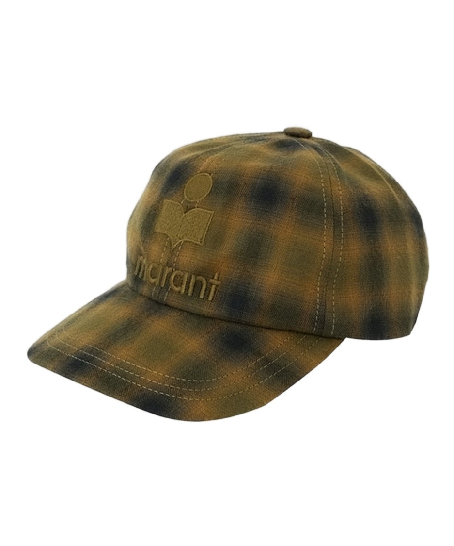 Isabel Marant Checkered Baseball Cap With Embroidered Logo Detail