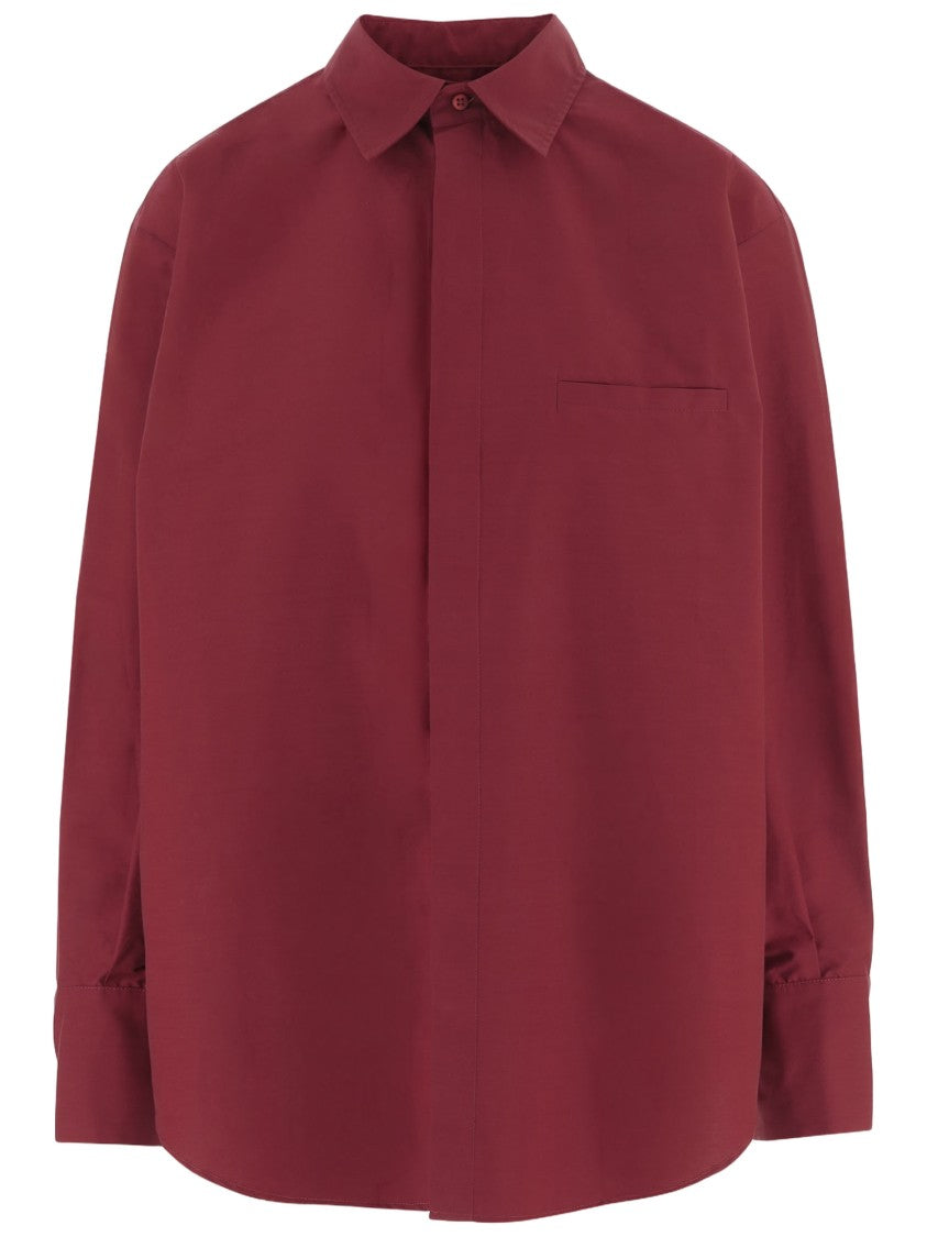 Sa Su Phi Cotton Blend Shirt With Ruffled Back