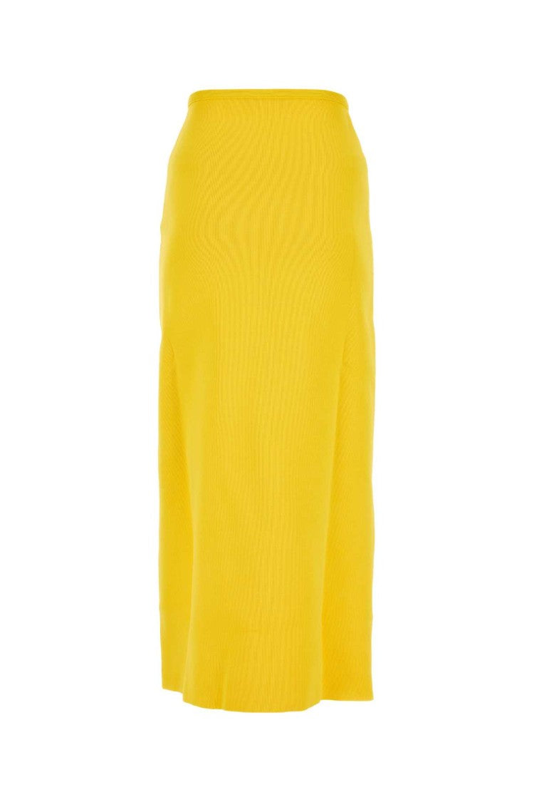 Jil Sander Yellow Viscose Blend Skirt
