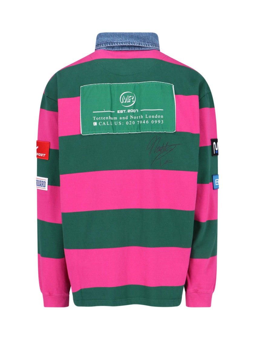 Martine Rose “Rugby” Polo Shirt Green And Pink