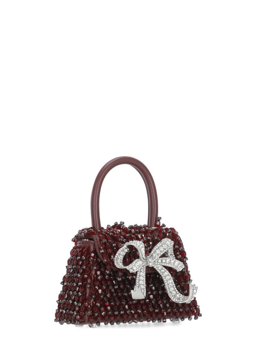 Self-Portrait Embellished Micro Bow Bag