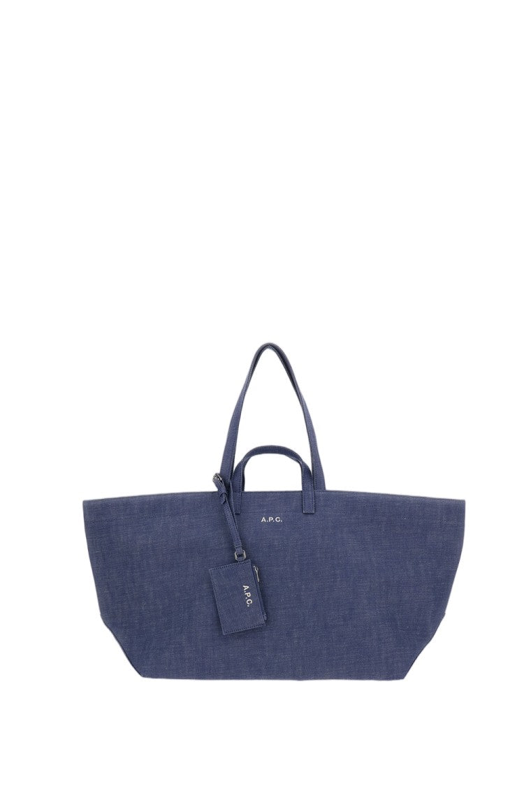 A.P.C. Blue Le Drummer Toile Large Tote Bag