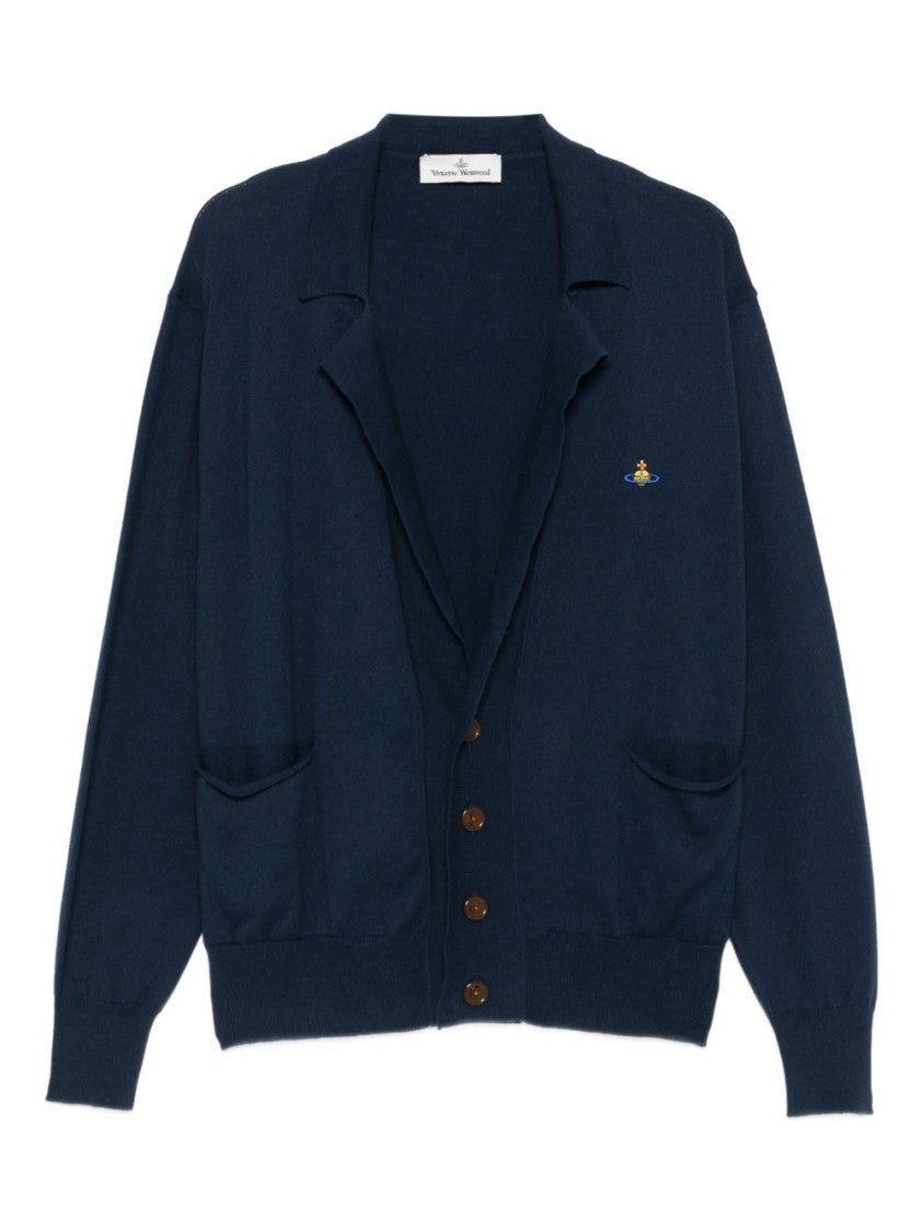 Vivienne Westwood Navy V-Neck Cardigan