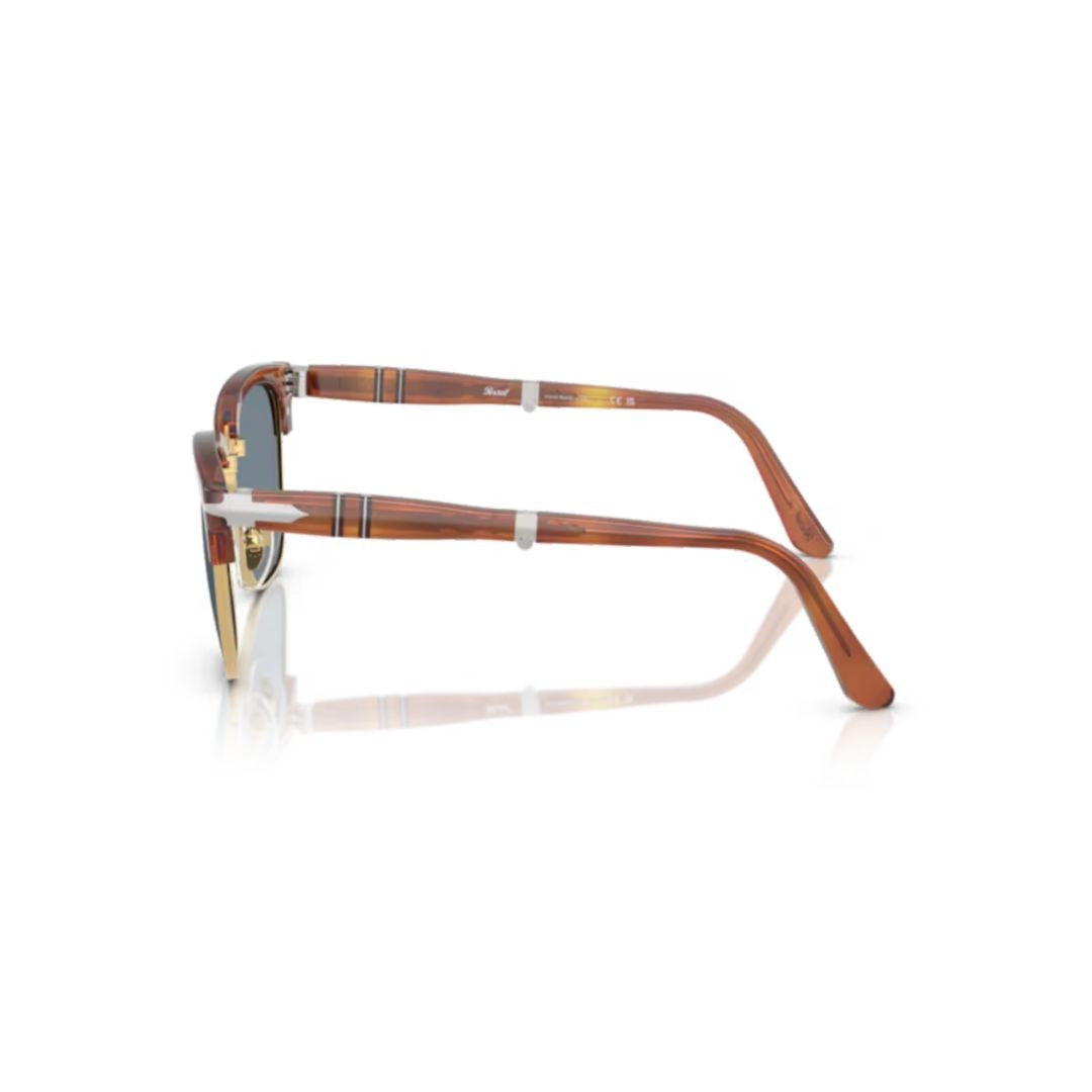 Persol 0Po3375s Classic Tortoiseshell Clubmaster Sunglasses With Gold Accents