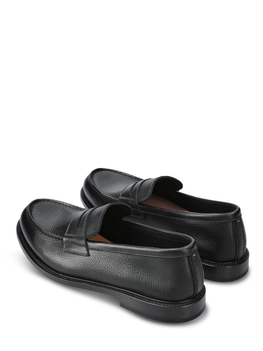 Premiata Black Slip-On Shoes With Lamb Leather Finish