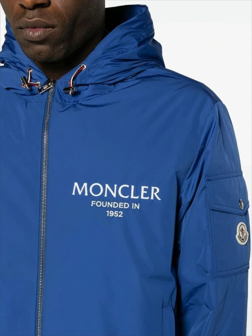 Moncler Lightweight Blue Moncler Jacket With Adjustable Hood