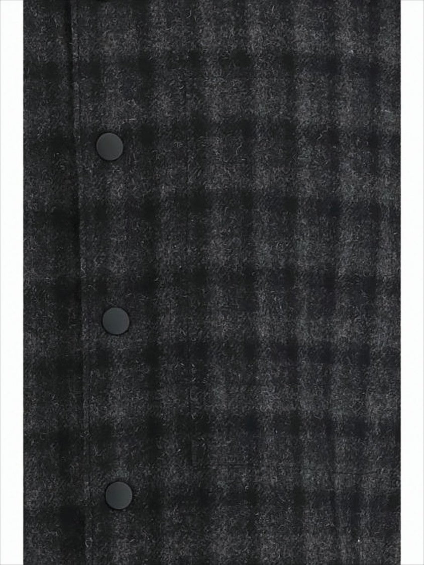 Aspesi Checkered Dark Tone Long-Sleeve Shirt