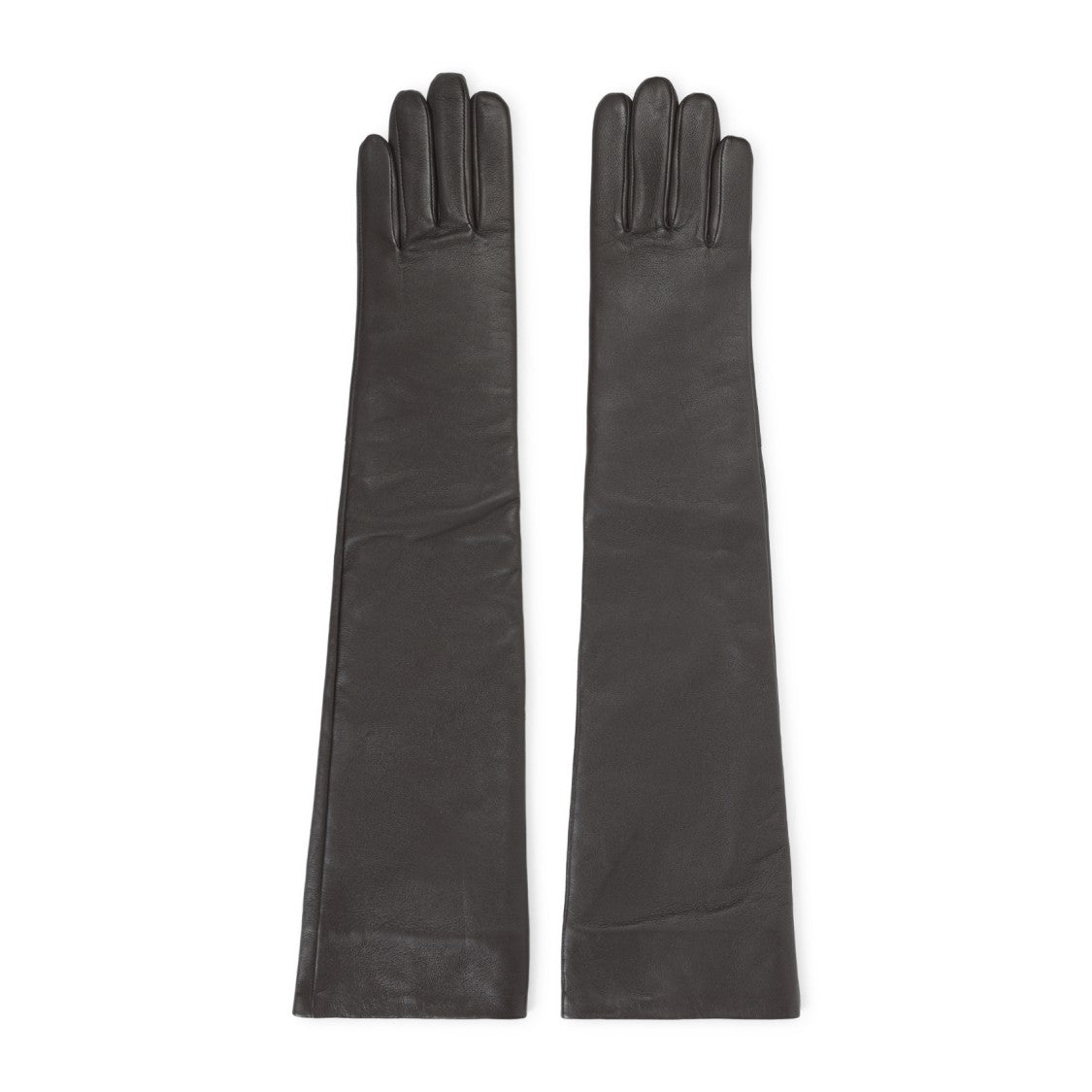 The Frankie Shop Dark Brown Sheep Leather Shop Veneto Long Gloves