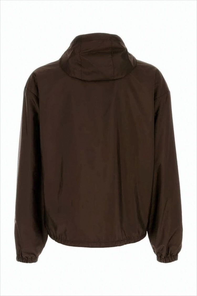 Prada Cropped Hooded Brown Jacket