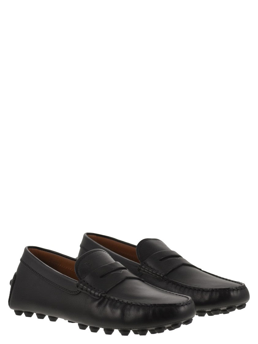 Tod's Bubble Leather Rubber Loafers