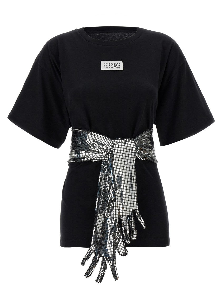 Mm6 By Maison Margiela Sequin Gloves T-Shirt
