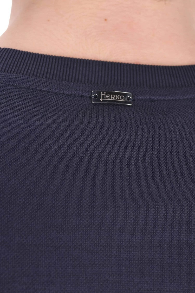 Herno Blue Pure Cotton Long-Sleeve T-Shirt