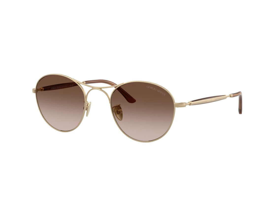 Giorgio Armani Gold 0Ar6177 Double Bridge Round Sunglasses