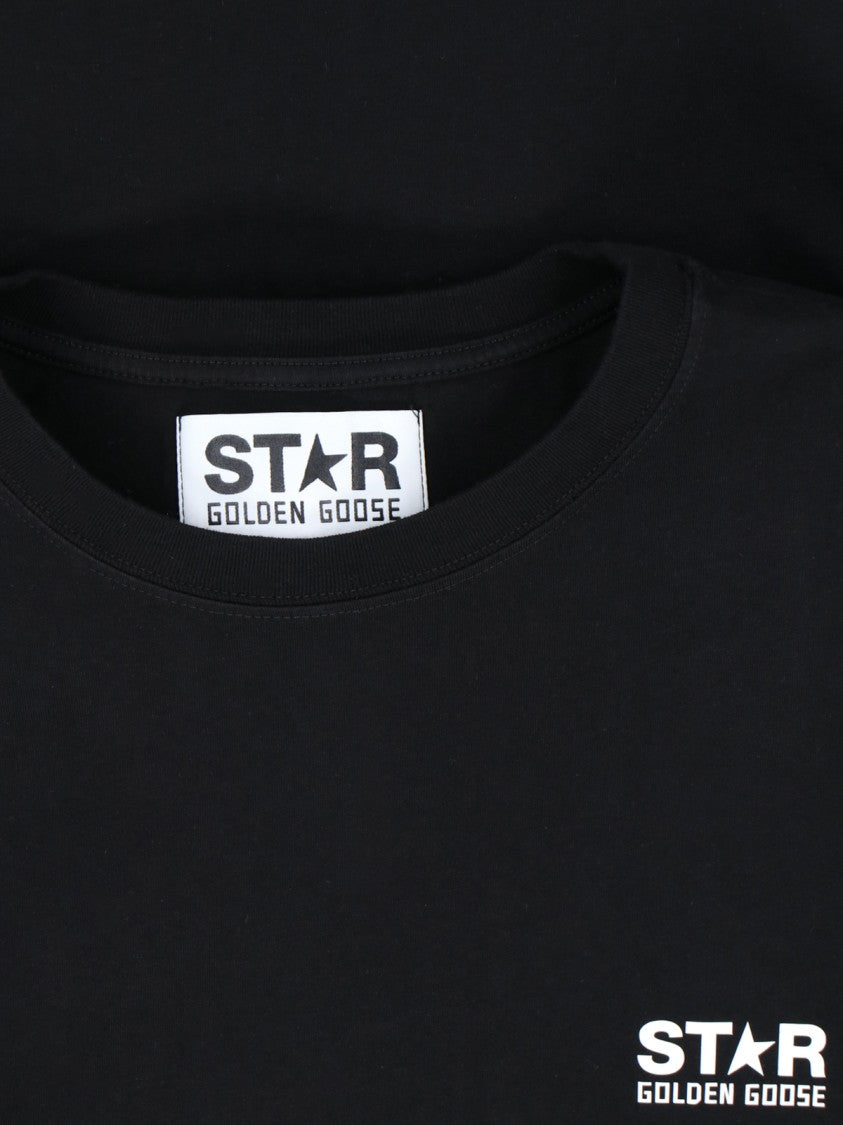 Golden Goose T-Shirt, In Black Cotton, Crew Neck, Short Sleeves