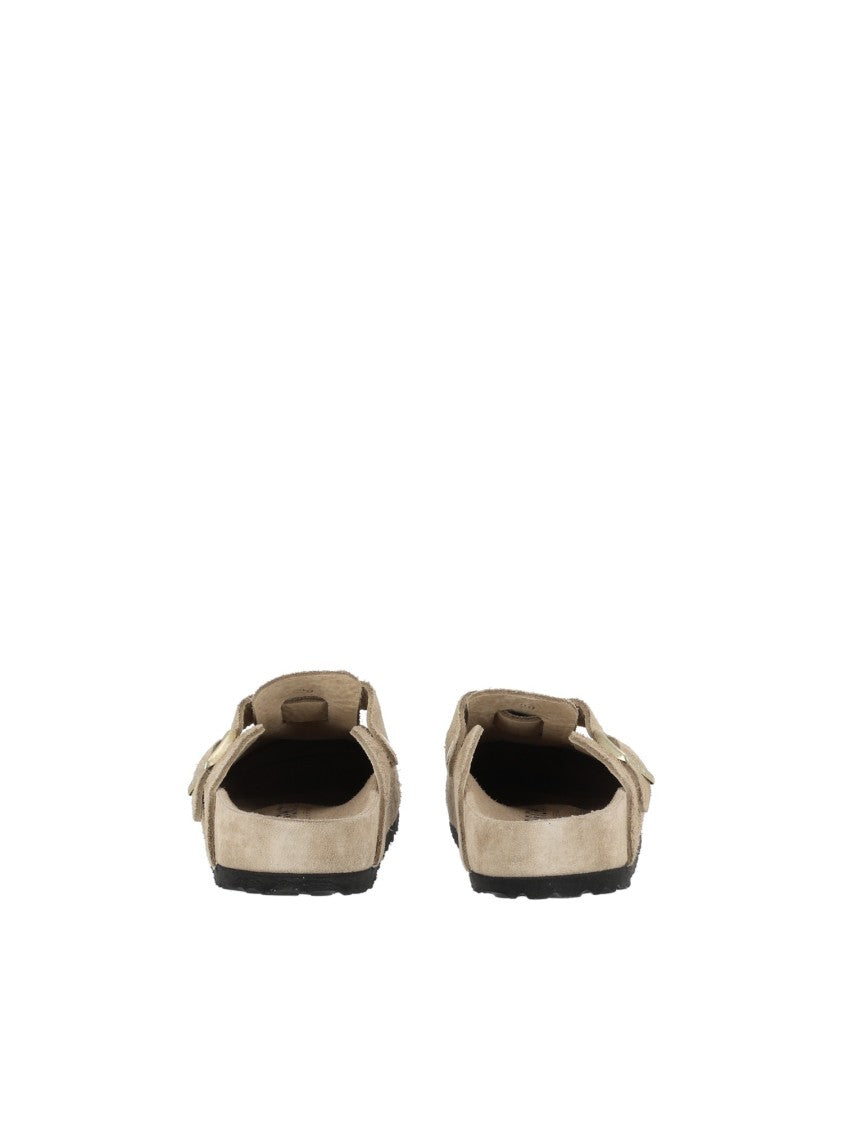 Birkenstock Taupe Boston Exq Suede Narrow-Fit Sandals