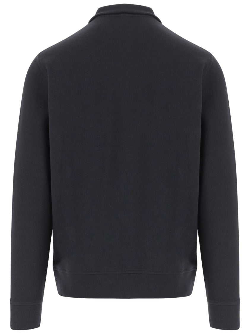 Vince Cotton Blend Zip-Up Sweater