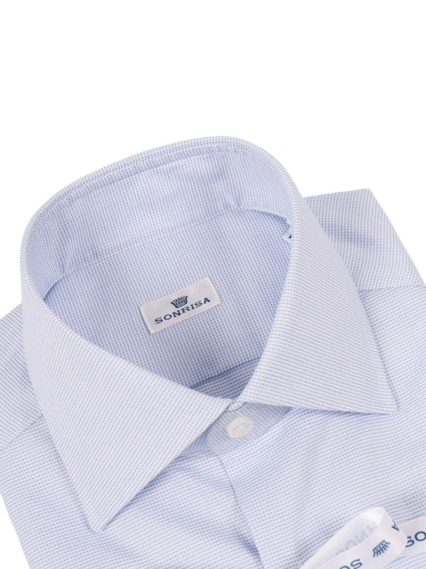 Sonrisa Light Blue Micro Check Casual Shirt
