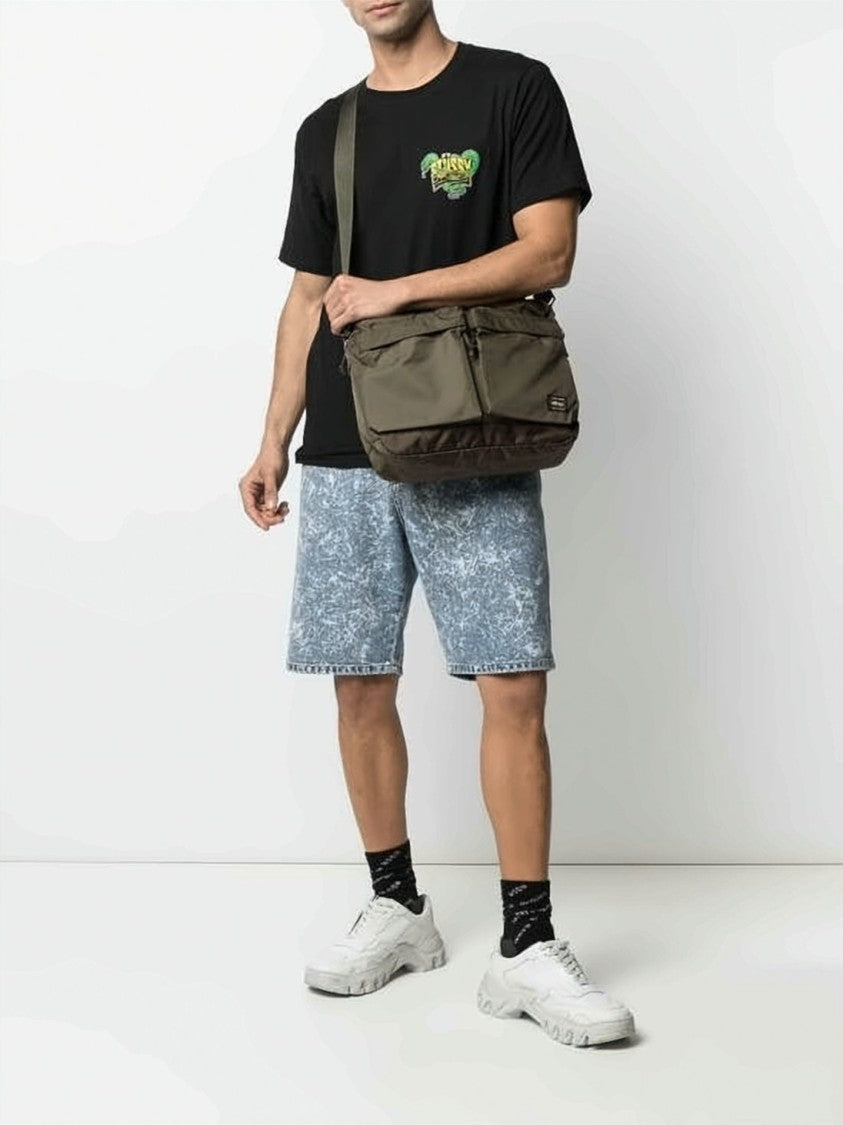Porter Rectangular Green Shoulder Bag With Padded Exterior