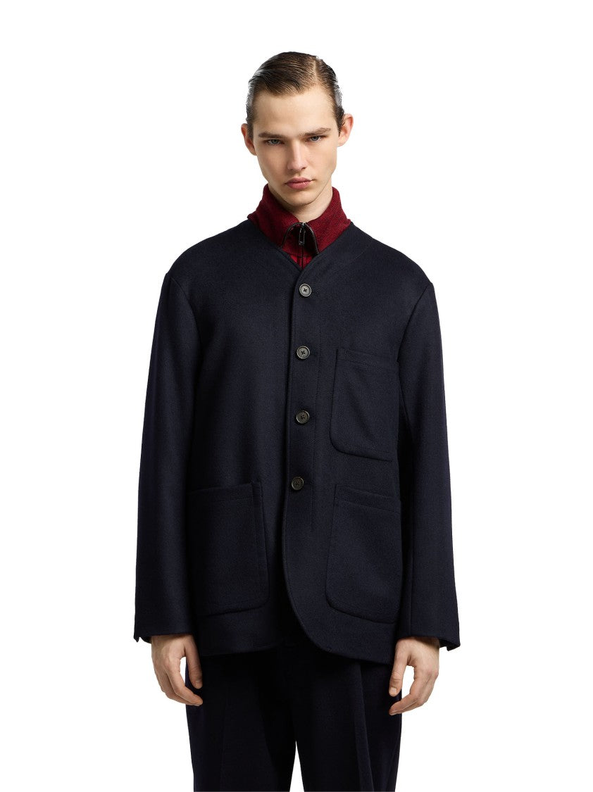 Emporio Armani Straight-Fit Wool And Cashmere Blend Blazer