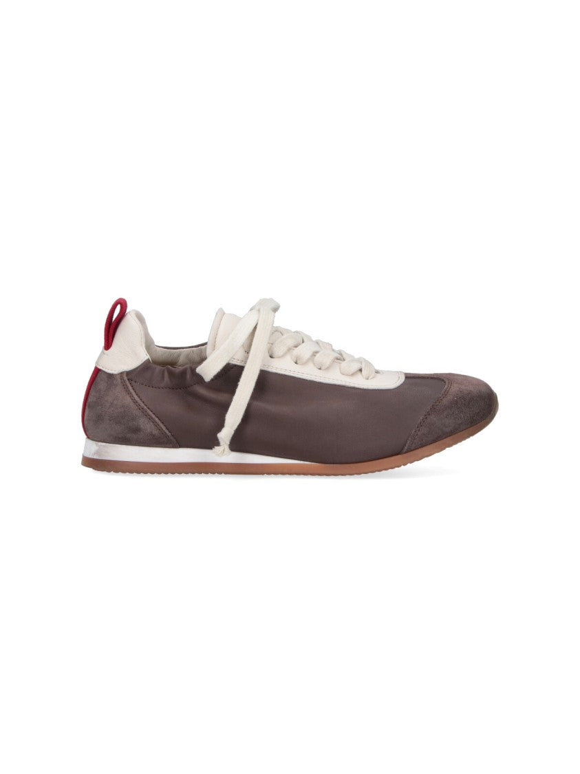Uma Wang Brown Leather Sneakers With Suede Accents