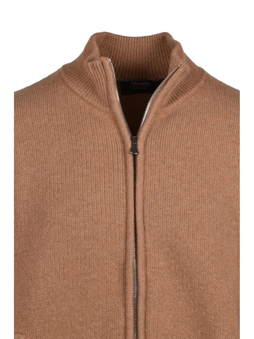 Masq Wool-Blend Zip Cardigan