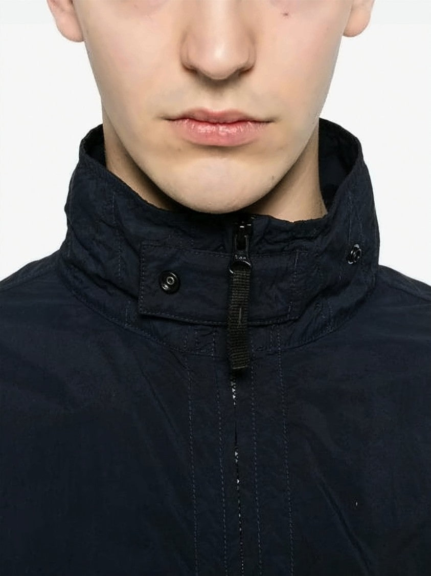 Stone Island Structured High Collar Black Jacket