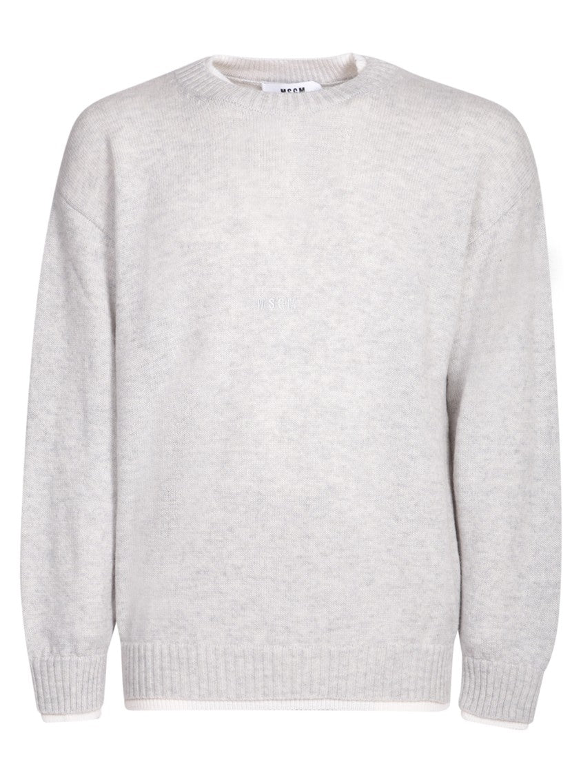 Msgm Grey Round Neck Knitwear