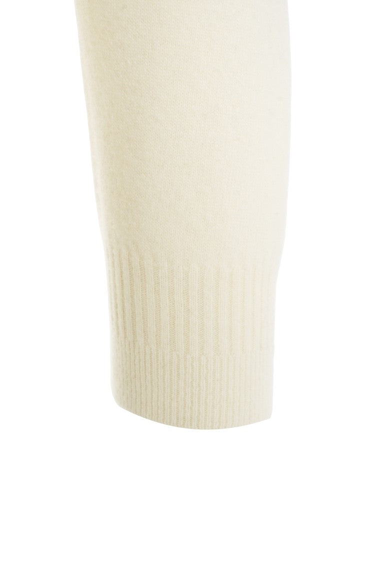 Grifoni Crew Neck White Knit Sweater