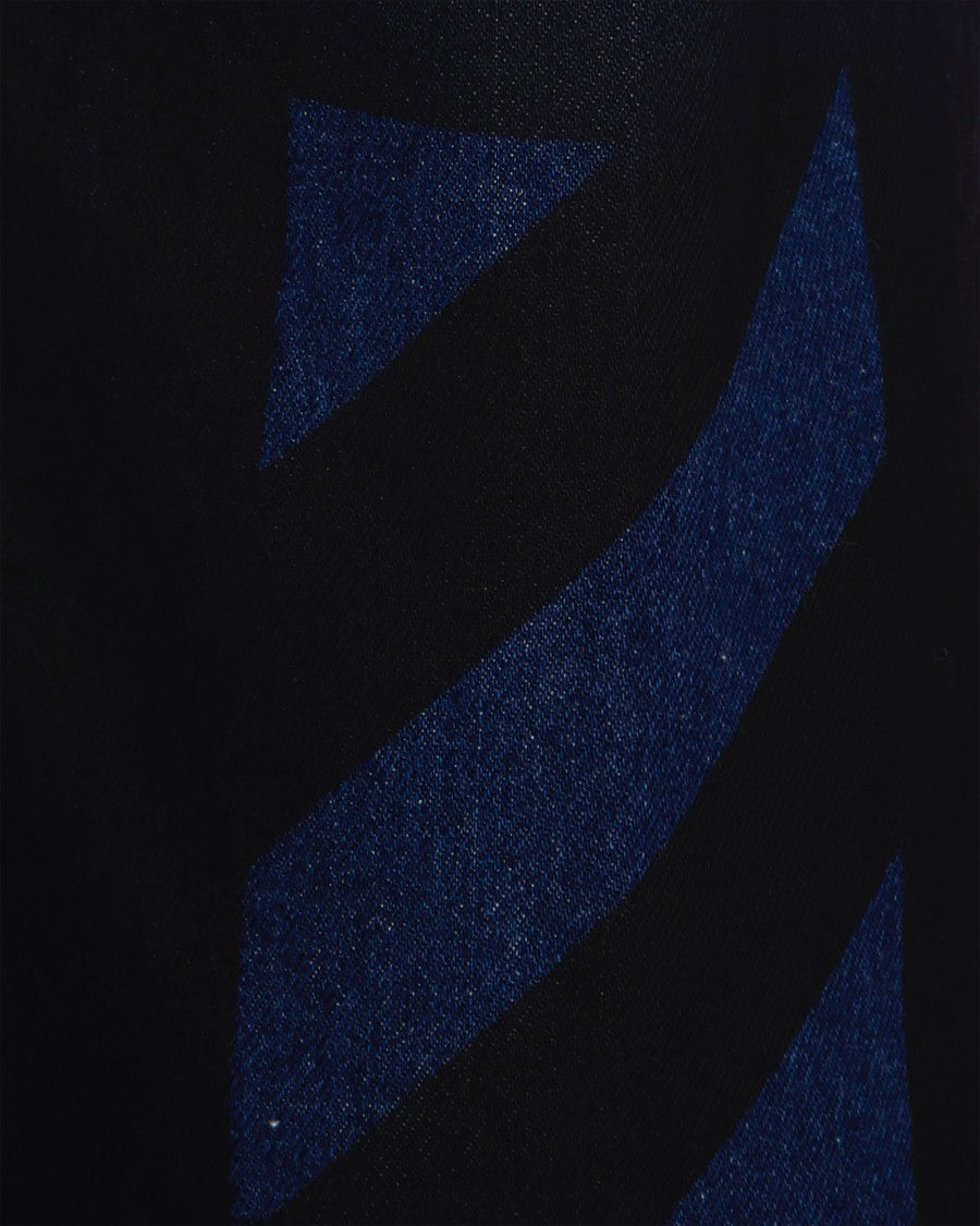 Off-White Medium Blue Denim Jeans With Embroidered Logo