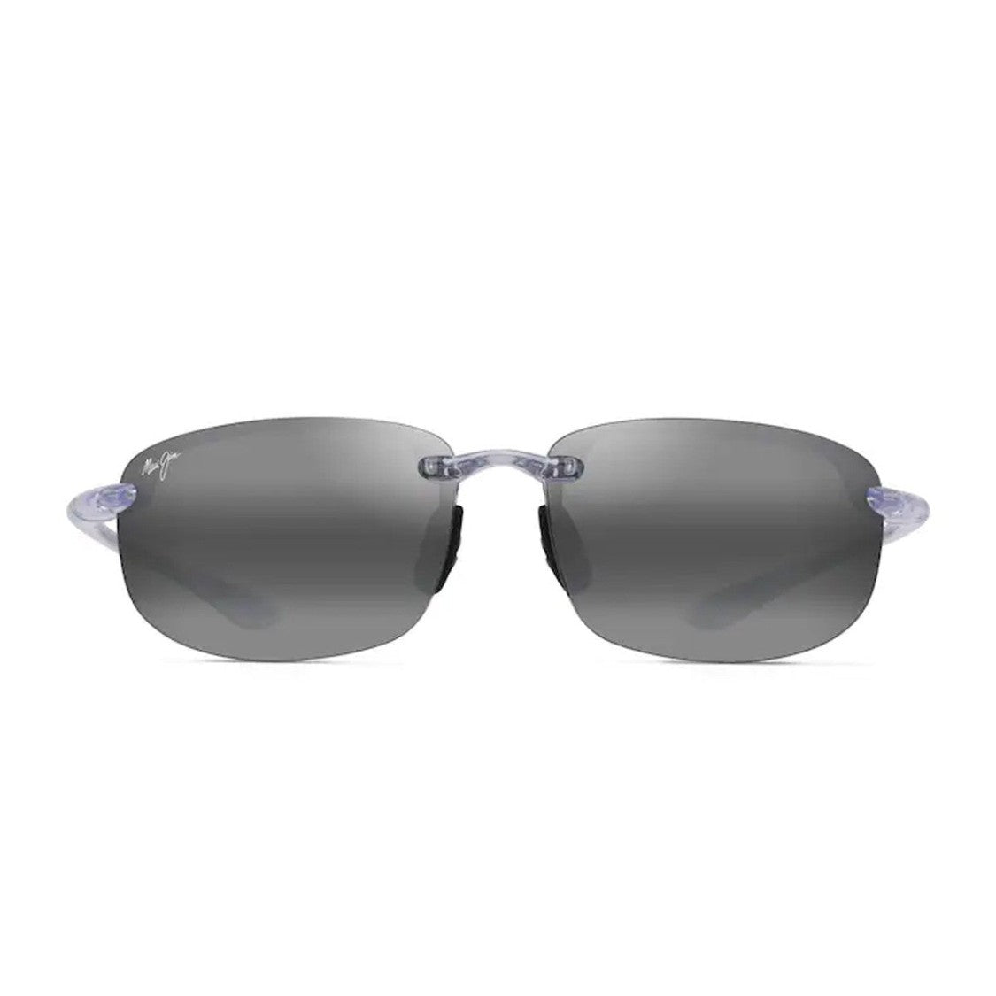 Maui Jim Transparent Neutral Grey Ho'okipa Polycarbonate Wraparound Sunglasses